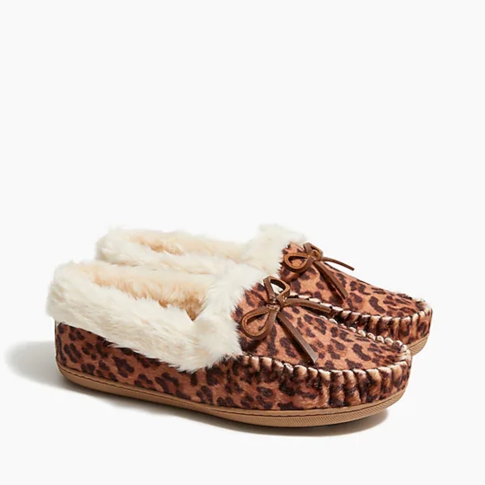 JCREW NWT Leopard Slippers Size 9